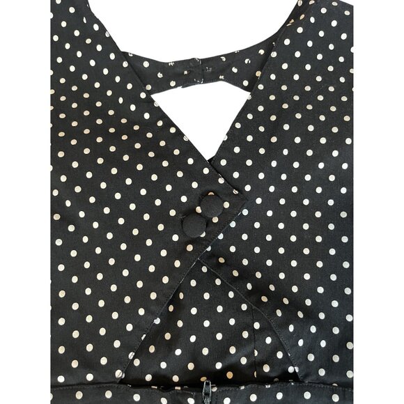 Hell Bunny Vixen 50s Black & White Polka dot Dress XS - Picture 8 of 12